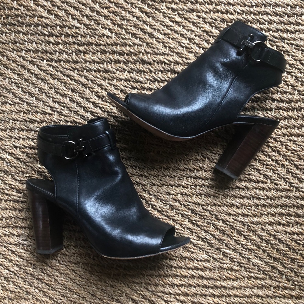 COACH | Lafayette Sheep Black Peep Toe Booties